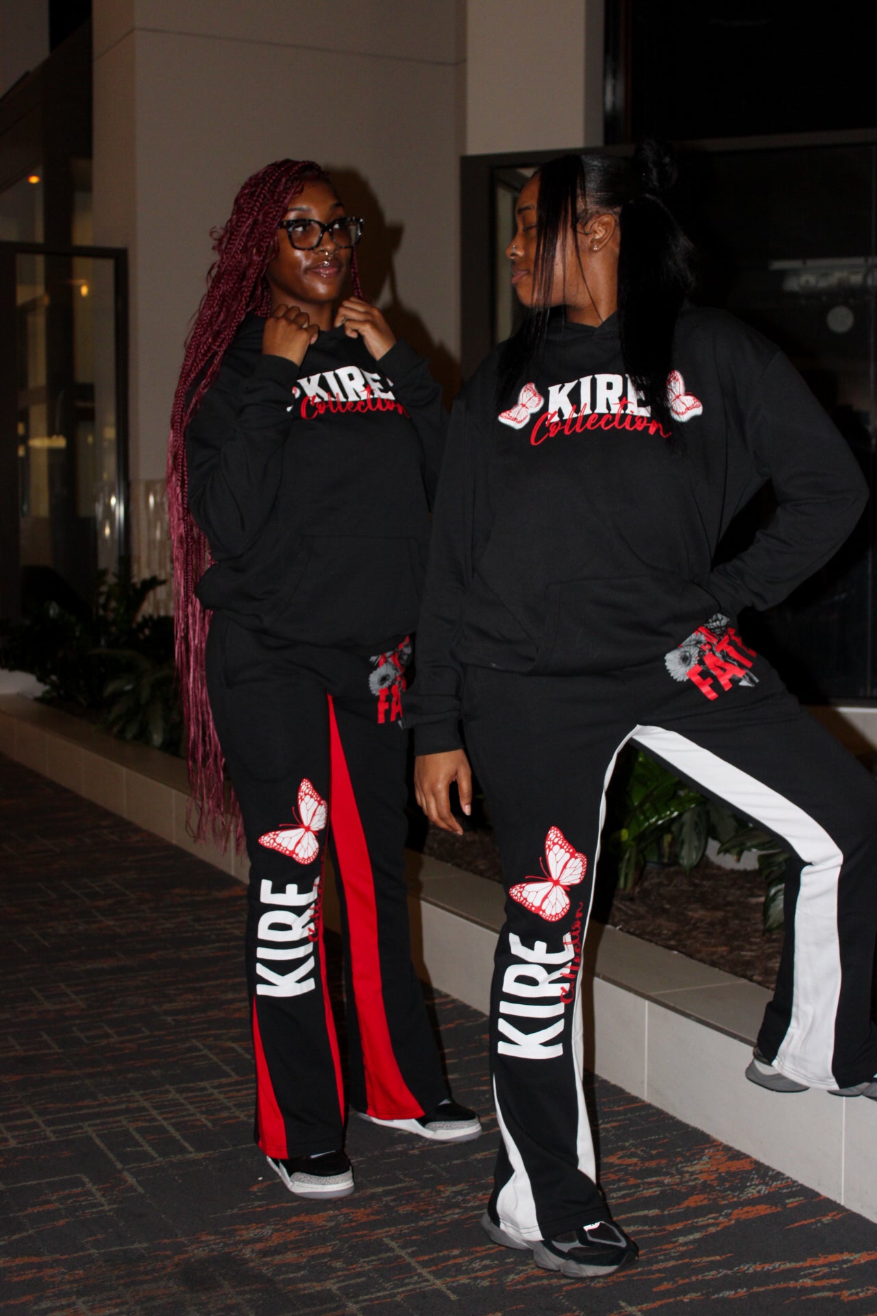 Flared Sweat Pants & Hoodie Set